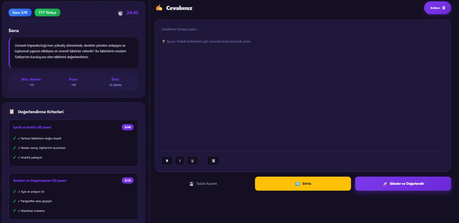 YeniKitabım soru ekranı
